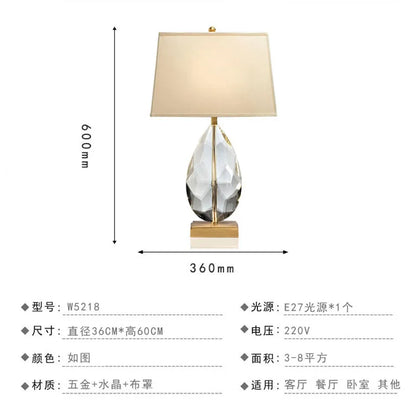 DecorBites™ Crystal Table Lamp: Nordic Light Luxury Design for Bedroom Bedside