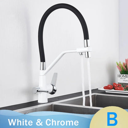 DecorBites™ Black 2-in-1 Pull Down Kitchen Faucet with Filtered Water