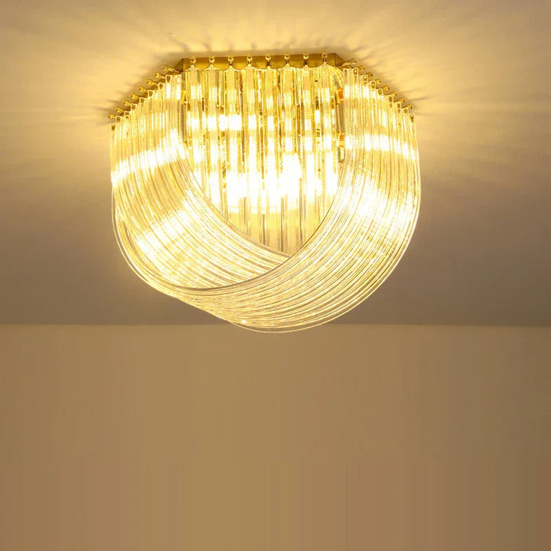 DecorBites™ LED Glass Chandelier Hanging Lamps for Foyer - Modern Stainless Steel Design