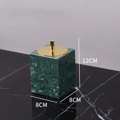 DecorBites™ Green Marble Bathroom Set: Dispenser, Dish, Holder, Tissue Box & Accessories