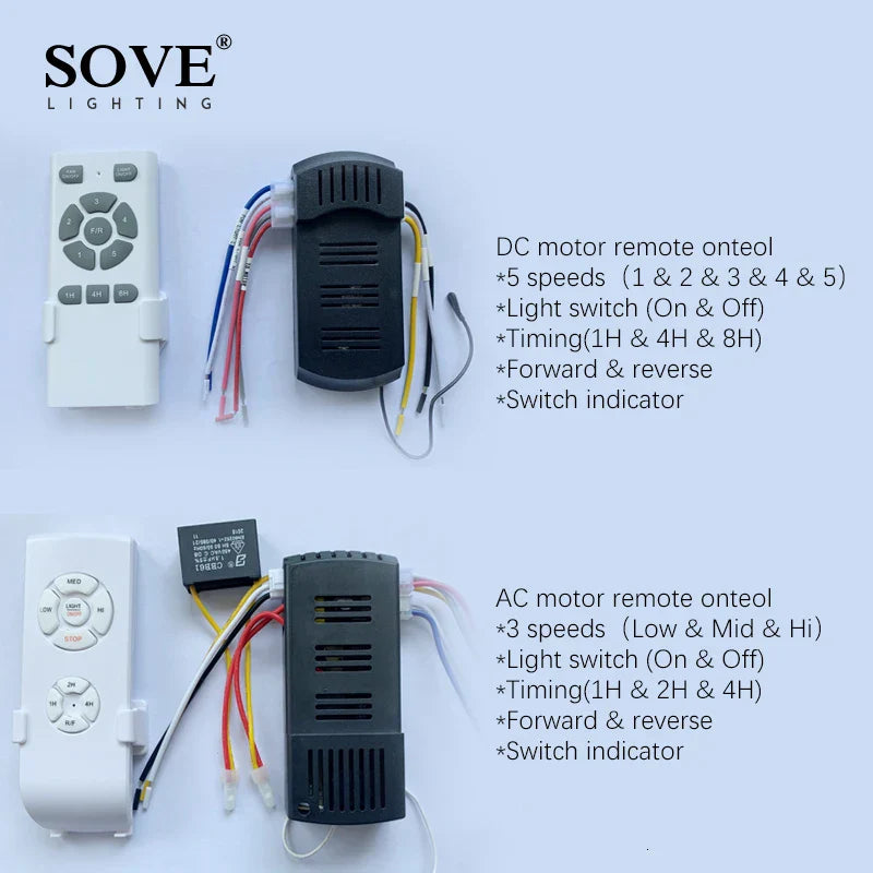 مروحة سقف صناعية من الخشب الأسود من DecorBites™ مزودة بجهاز تحكم عن بعد بتيار مستمر 220 فولت