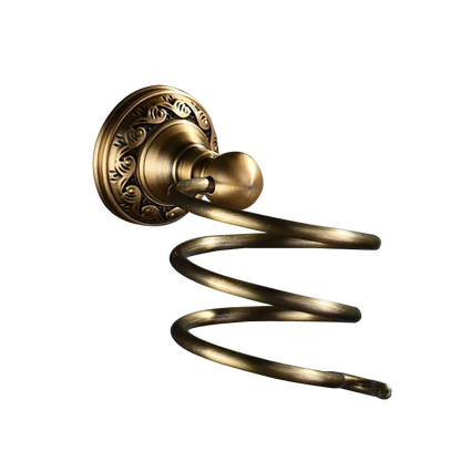 DecorBites™ Brass Bathroom Accessories Set: Robe Hook, Paper Holder, Towel Bar, Soap Basket