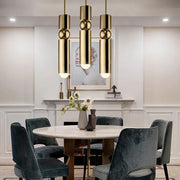 DecorBites™ Goldene Zylinderrohr-LED-Pendelleuchte – Modernes nordisches Design