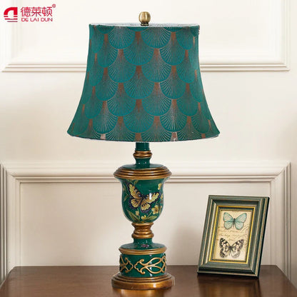 Lámpara de mesa DecorBites™ de resina verde: Lámpara de noche retro para la decoración del dormitorio