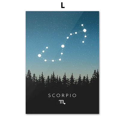 DecorBites™ Leo Cancer Zodiac Canvas Art Nordic Prints for Kids Room Home Decor