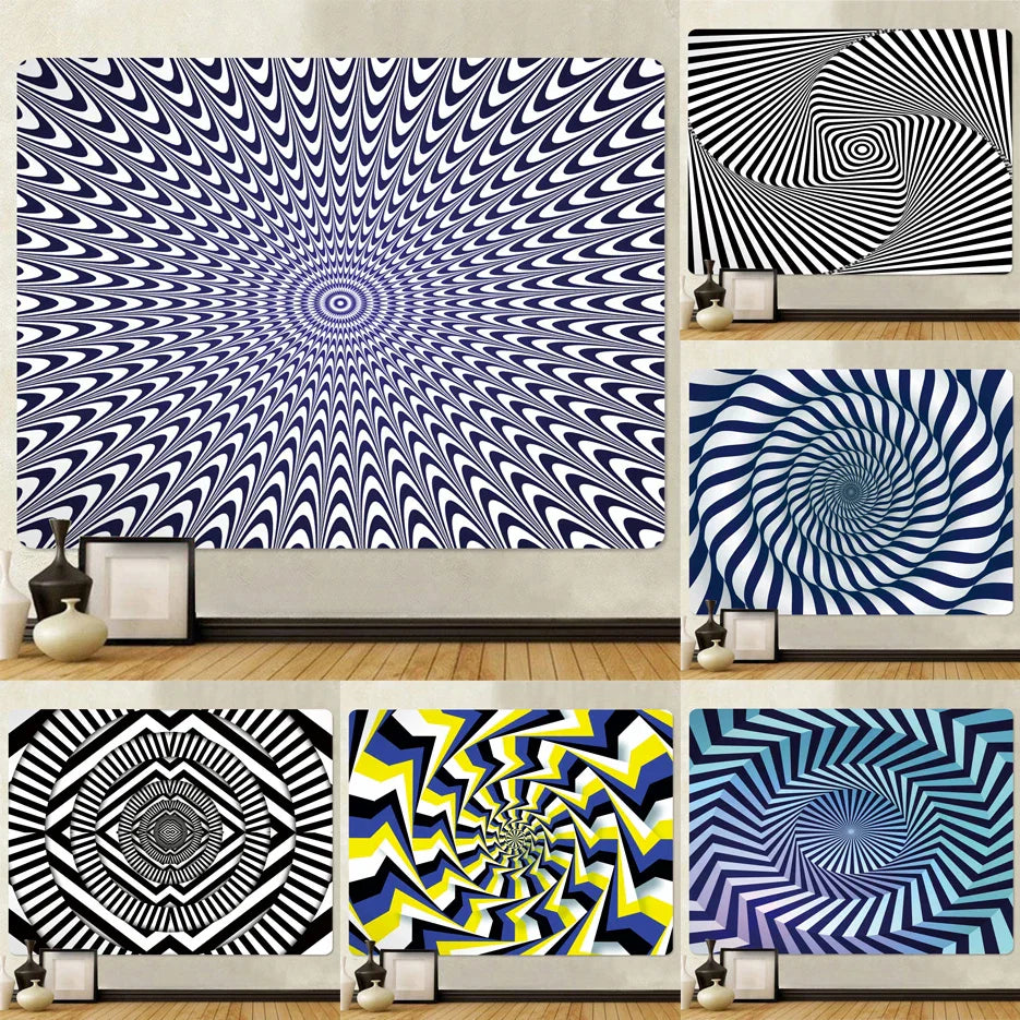 Decobites Psychedelic Eye Illusion Tapestry: Bohemian Home Decor & Yoga Mat