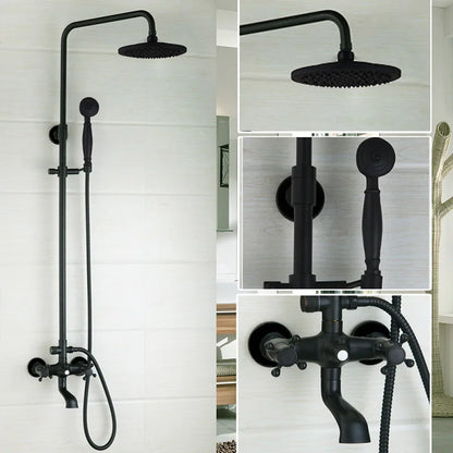 DecorBites™ 8 Inch Matte Black Shower Faucet Set with Hand Spray and Rainfall Head
