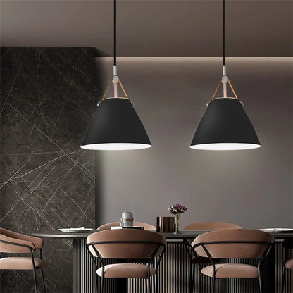 DecorBites™ Leather and Iron Finish Pendant Light Fixture for Kitchen Dinning Living Room