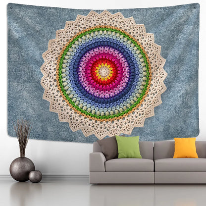 Decobites Indian Mandala Tapestry Wall Hanging Beach Shawl Mat Blanket Bohe Tapestries