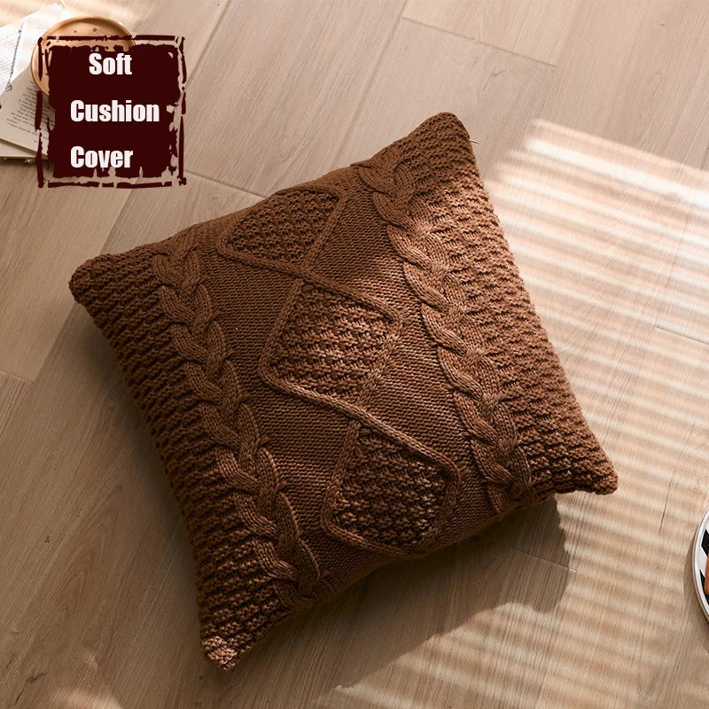 DecorBites™ Knitted Rhombus Pillowcase: Super Soft Throw Pillow Cover for Home Decor