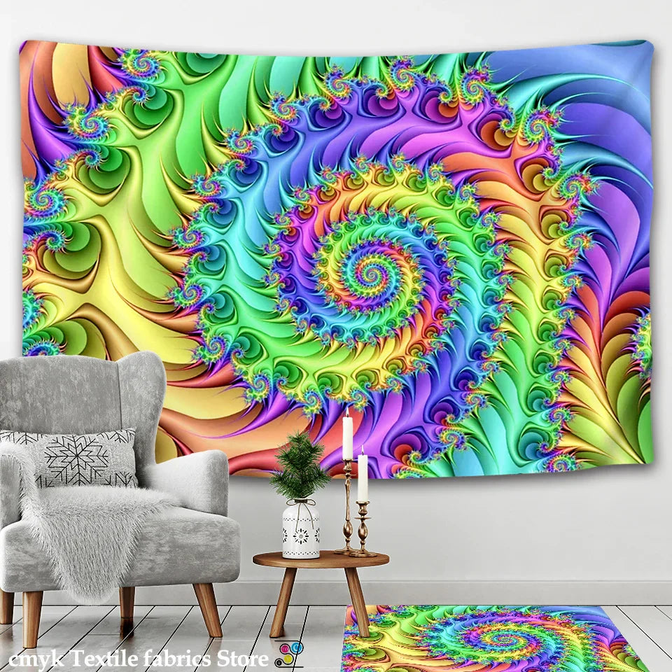 Decobites Psychedelic Mandala Wall Hanging Tapestry Boho Decor Hippie Tapestries