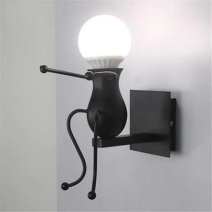 DecorBites™ Cartoon Doll Wall Sconce: Modern Iron Art Light for Kids Room
