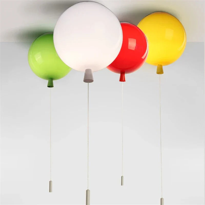 DecorBites™ Balloon Acrylic Ceiling Light: Modern 5 Color Kids Room E27 Lamp with Switch