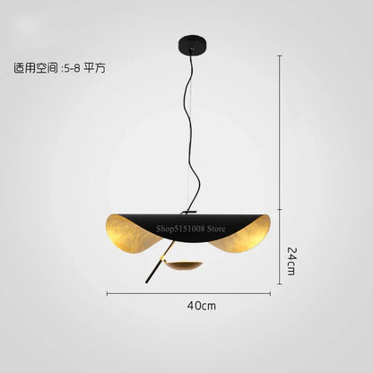 Lámpara colgante LED DecorBites™ con textura dorada para decoración de sala de estar y dormitorio.