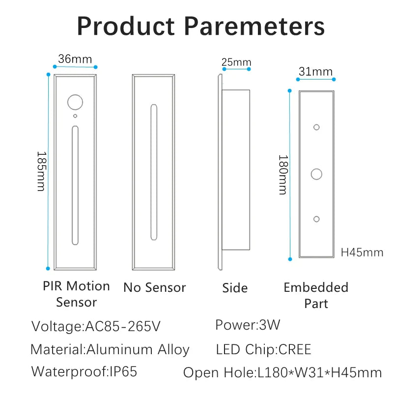 DecorBites™ LED Motion Sensor Wall Lamps - Indoor/Outdoor IP20/IP65, AC85-265V - Corner Decor Lighting