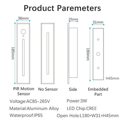 DecorBites™ LED Motion Sensor Wall Lamps - Indoor/Outdoor IP20/IP65, AC85-265V - Corner Decor Lighting