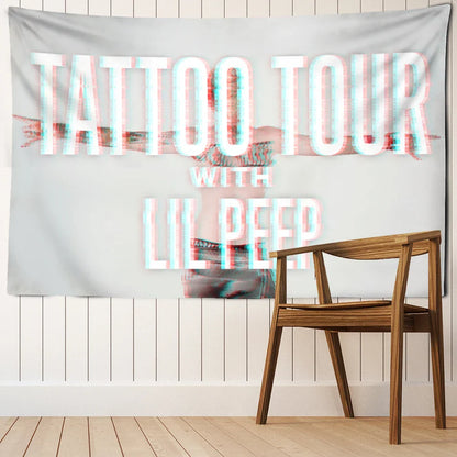 Decobites Lil Peep Rapper Tapestry Wall Hanging Tapiz 3D Printing Carpet - Bohemian Bedroom Decor