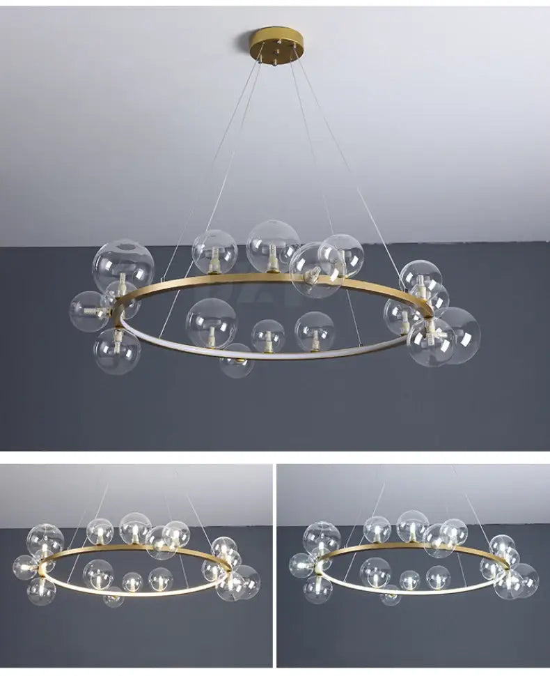 DecorBites™ Modern LED Glass Chandelier with Adjustable Cord