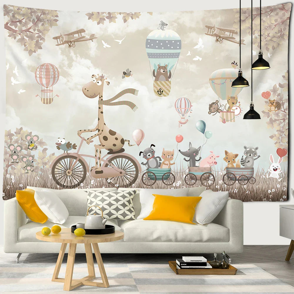 DecorBites™ Kawaii Bear Tapestry Wall Hanging for Children's Room Décor