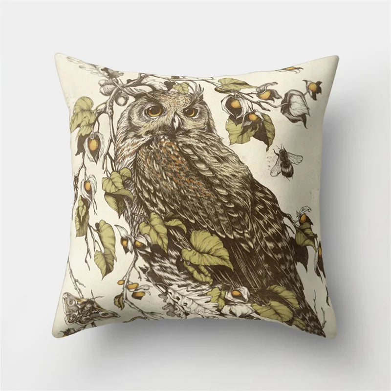 DecorBites™ Cute Owl Cushion Pillow Cover for Home Sofa Bedroom Decor