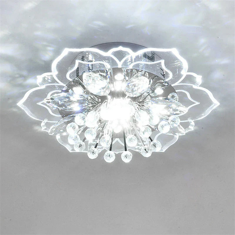 DecorBites™ Crystal Flowers Chandelier Ceiling Light Fixture for Living Room, Colorful Indoor Decoration