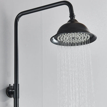 DecorBites™ Dual Handle Black Shower Set Faucet with Rainfall Shower Mixer Tap
