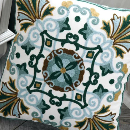 DecorBites™ Ethnic Style Canvas Embroidery Pillow Cover 45x45cm