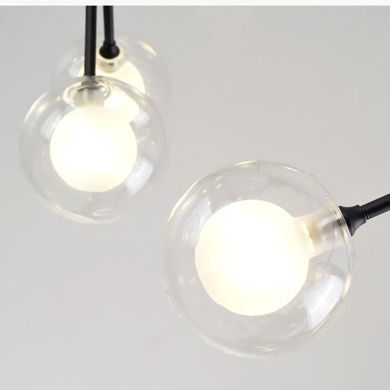 ثريا DecorBites™‎ LED على شكل كرة زجاجية على شكل يراعة شجرة بإضاءة صناعية سوداء