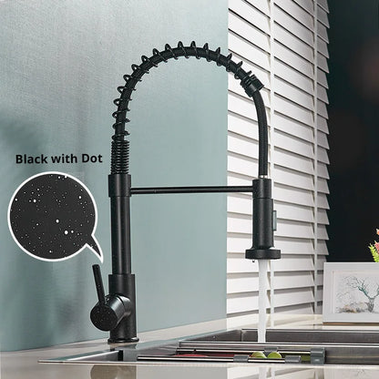 Grifo de cocina extraíble DecorBites™ de níquel cepillado - Mezclador de agua fría y caliente con rotación de 360°