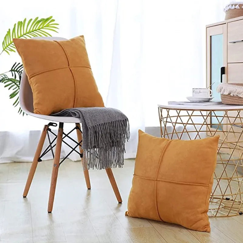 Funda de cojín DecorBites™ con diseño de cruz en imitación de ante para coche, sofá cama y decoración del hogar