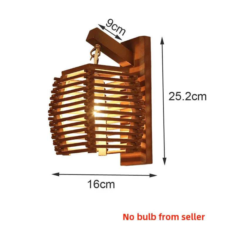 مصباح حائط من الخيزران DecorBites™ للممر أو الفندق أو المطعم أو المقهى