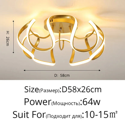 DecorBites™ LED Chandelier Modern Indoor Lighting for Living Room Study Parlor Bedroom