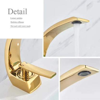 DecorBites™ Brass Faucet Hot Cold Water Mixer Tap for Bathroom Vanity Sink