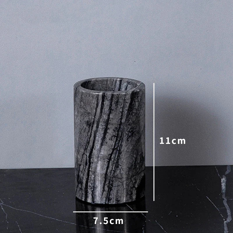 مجموعة حمام DecorBites™ المصنوعة من الرخام بحبيبات الخشب القديمة مع إكسسوارات فاخرة