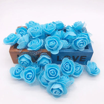 DecorBites™ Handmade Foam Rose Flower Heads | 100Pcs Wedding Craft Decoration