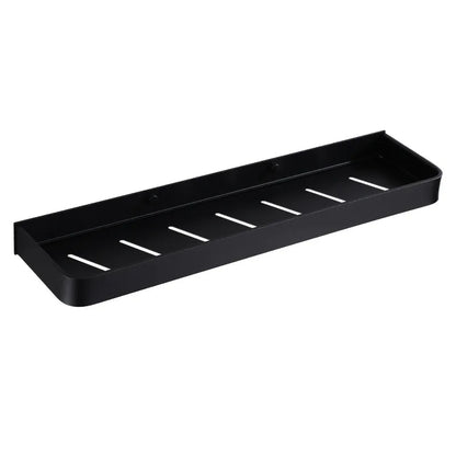 DecorBites™ Black Aluminum Bathroom Corner Shelf Wall Mounted Storage Holder