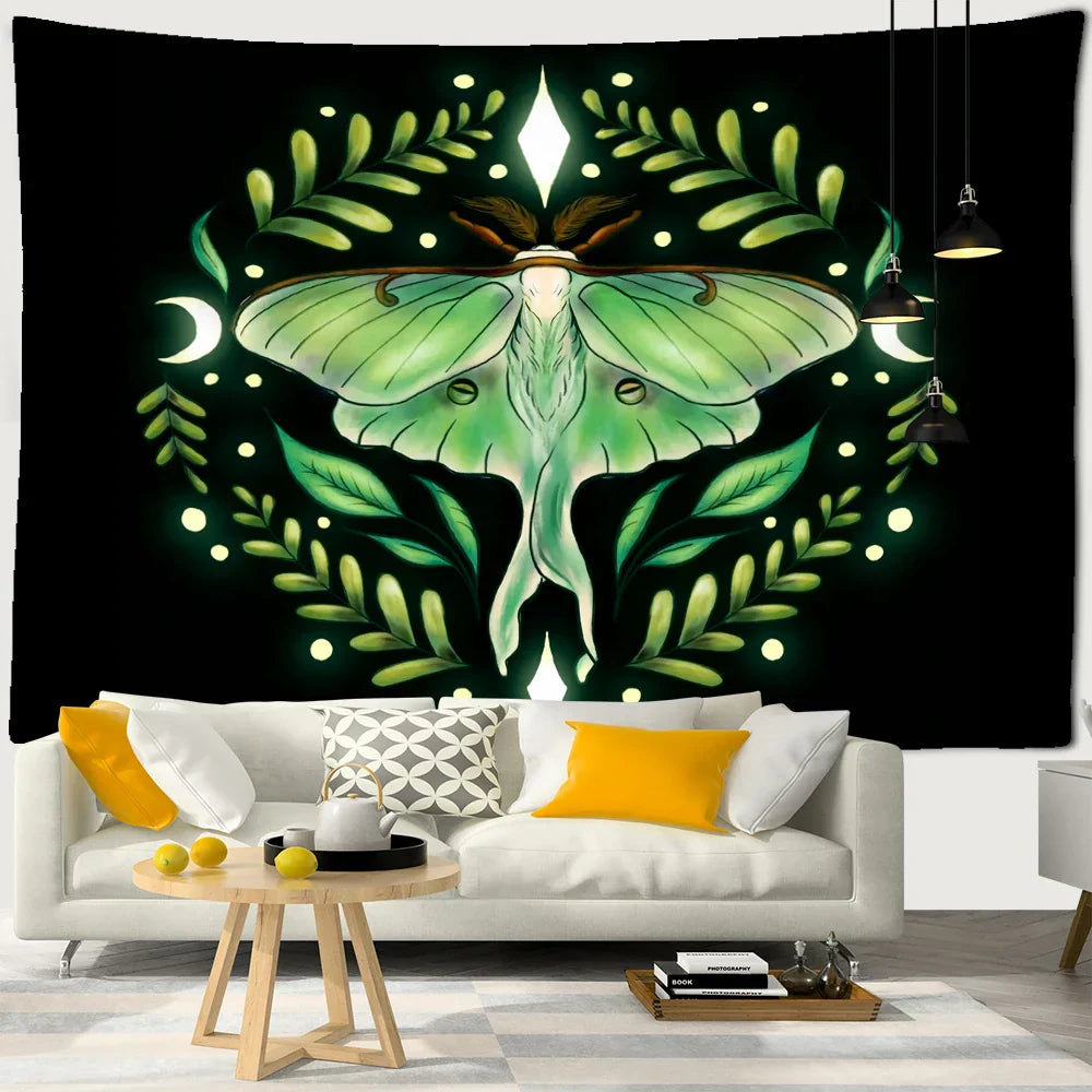 Decobites Butterfly Tapestry: Bohemian Hippie Psychedelic Wall Hanging for Home Decor