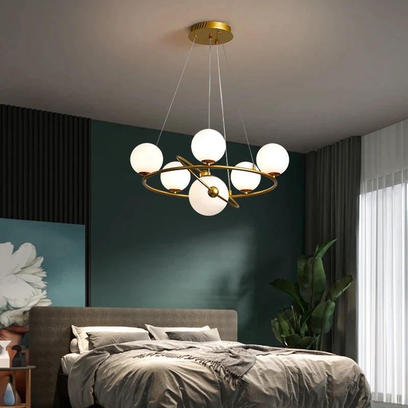 DecorBites™ Gold LED Chandelier Rings for Living Kitchen Bedroom Dining Room