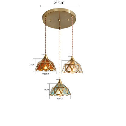 DecorBites™ Japanese Vintage Glass Copper LED Pendant Lamp for Bedroom, Bar, Cafe