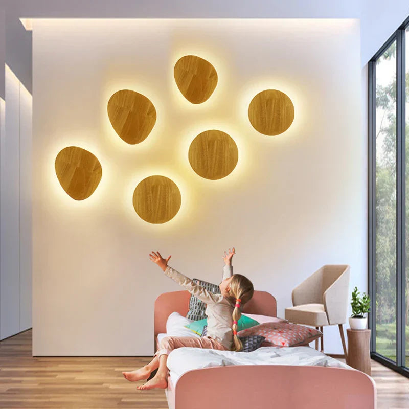 DecorBites™ LED Wooden Wall Lamp: Modern Nordic Style Bedroom Wall Light, AC110-240V