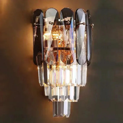 DecorBites™ Crystal Wall Lamp: Modern Luxury LED Lighting for Living Room, Bedroom, and Staircase