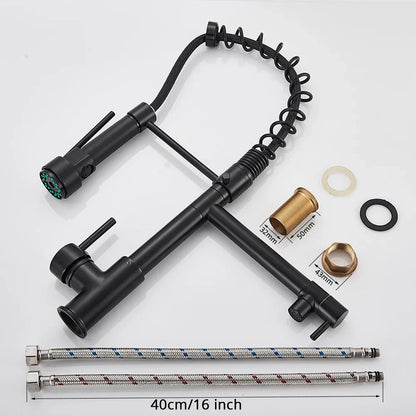 Grifo de cocina DecorBites™ de latón con caño giratorio de resorte y mezclador de agua fría y caliente