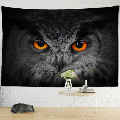 Decobites Owl Totem Tapestry Wall Hanging for Witchcraft & Psychedelic Bedroom Decor