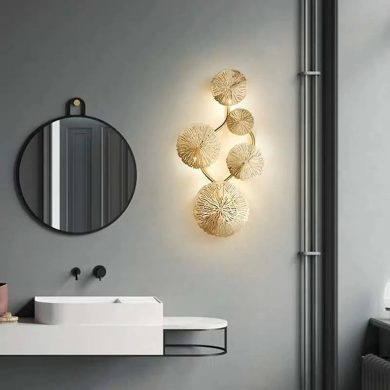 DecorBites™ Industrial Nordic Lotus Leaf Wall Sconce: Retro Loft Style for Home, Hotel, Aisle