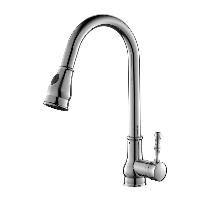 Grifo de Cocina Oro Decorbites™ con Extracción Giratoria Mezclador de Agua Grifo de Fregadero de Una Palanca