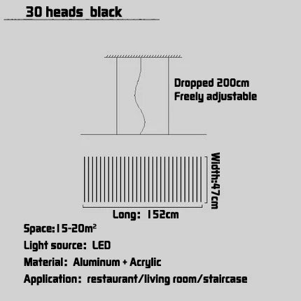 Lámpara colgante LED DecorBites™ con diseño de espina de pescado para decoración nórdica moderna