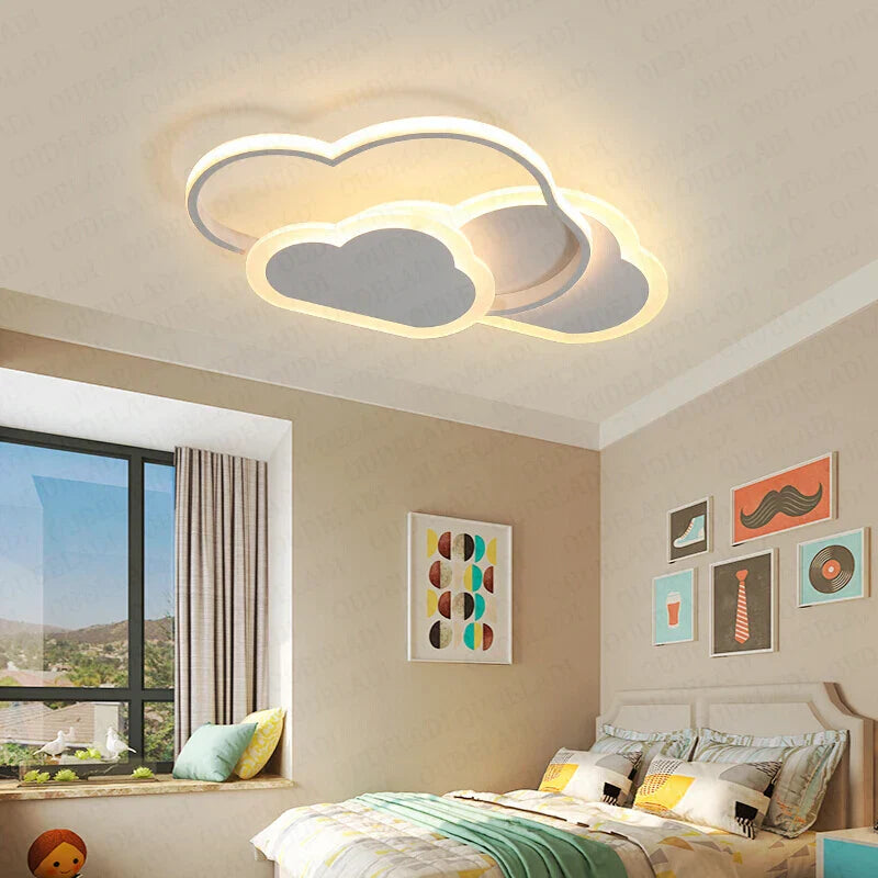 Luz de techo LED para habitación de niños Decorbites™: Moderna, creativa, lámparas de pentagrama en blanco y rosa