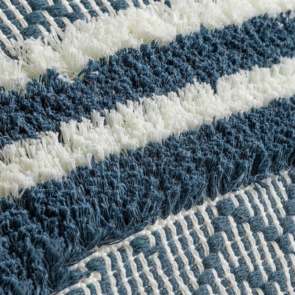 DecorBites™ Boho Jacquard Cushion Cover in Blue Yellow Black Woven for Home Decor