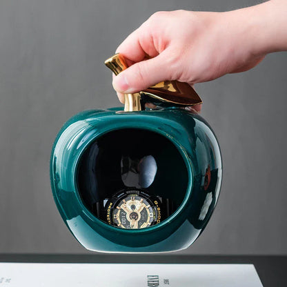 DecorBites™ Gold-plated Ceramic Apple Storage Box for Home Decor and Organization