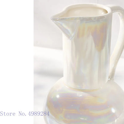 DecorBites™ Ceramic Shell Vase - White Gloss - Abstract Irregular Design for Home Decor